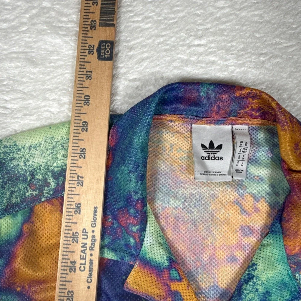 Adidas HT1647 Originals Men M Multi Color Mesh s/s Camp Collar Trefoil Shirt